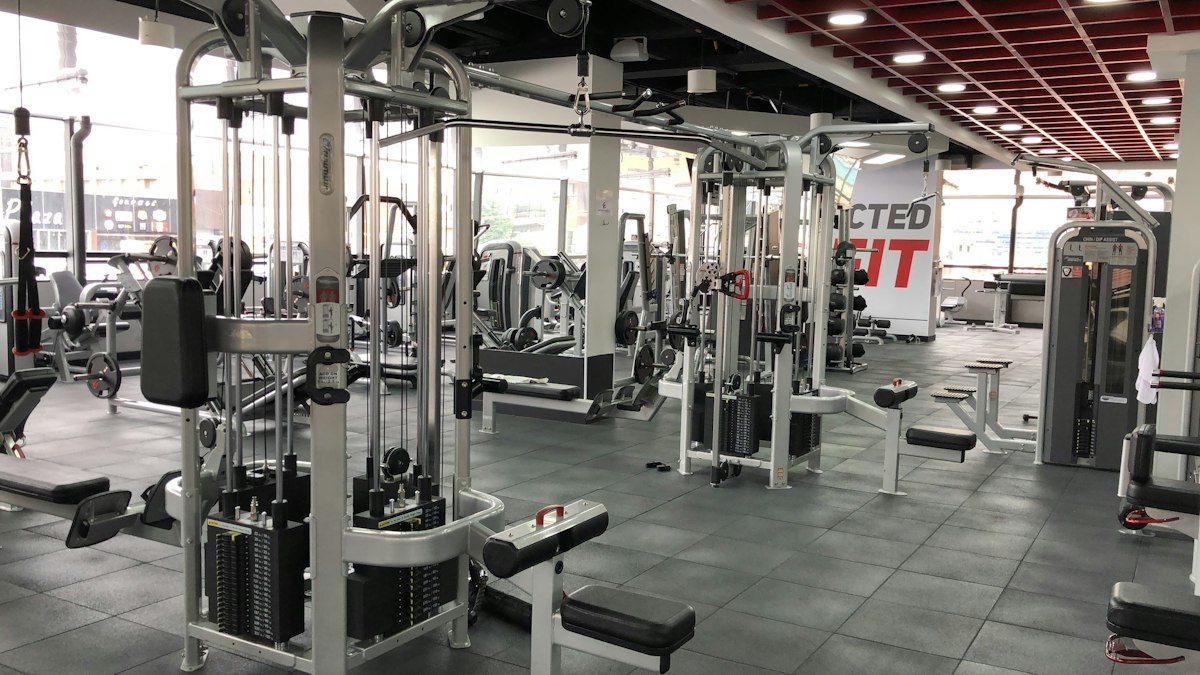 Illustrative gym concept showing stretching space concept - not actual gym equipment